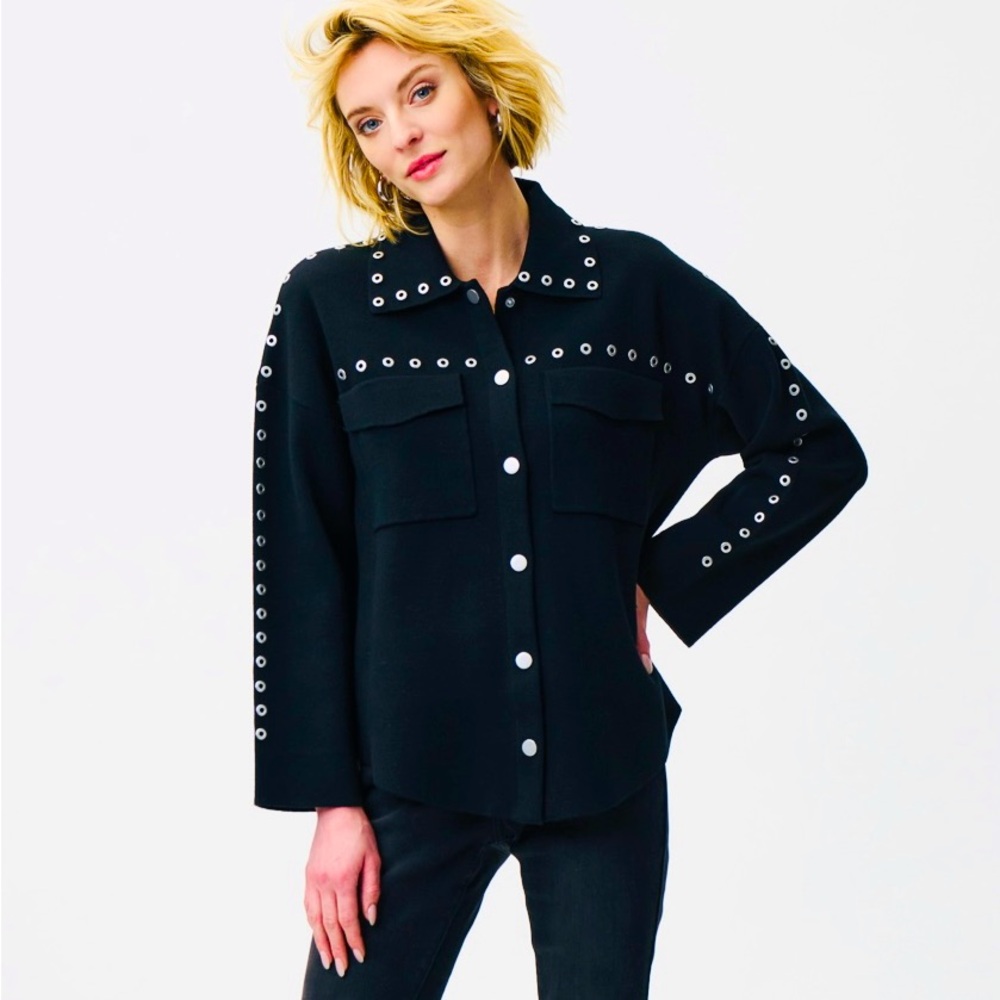 NEW Sioni Black Rhinestone Embellished Sweater Large